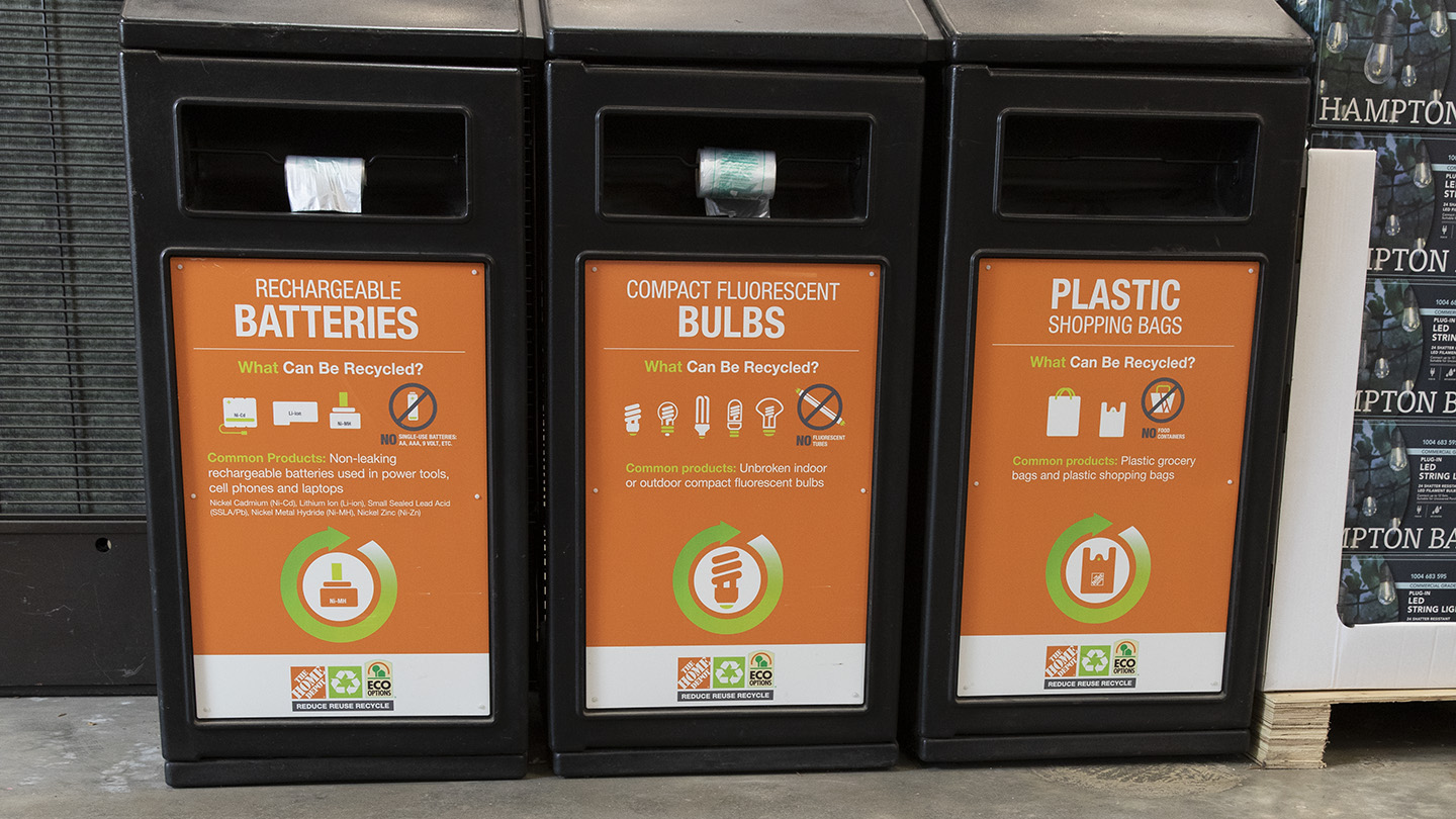 recycle rechargeable batteries at The Home Depot